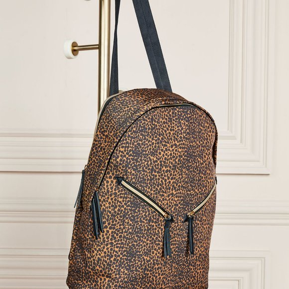 Stella & Dot Lady Boss Backpack in leopard print - Picture 6 of 9